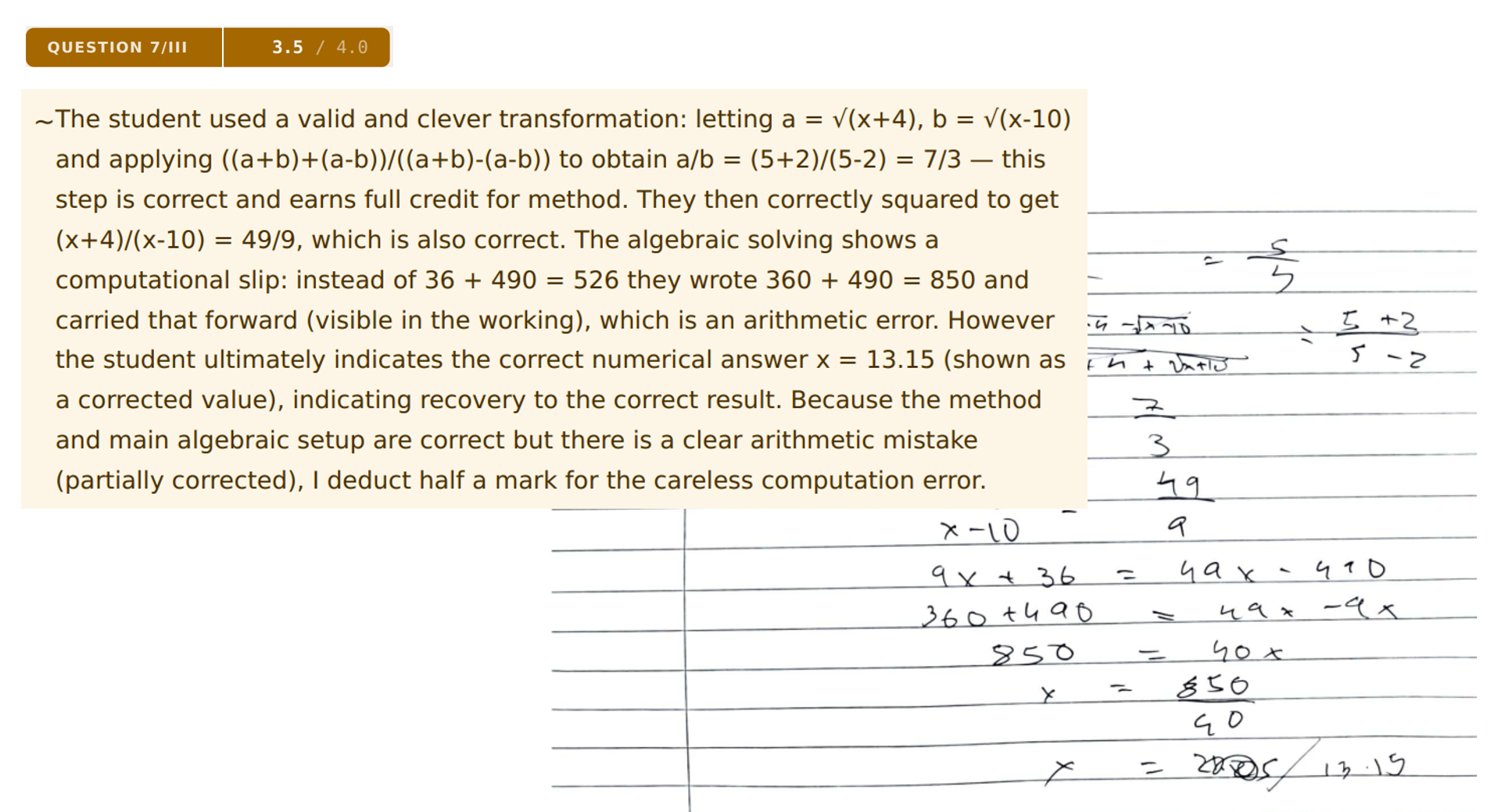 10blocks awarding partial credit for a partially correct answer